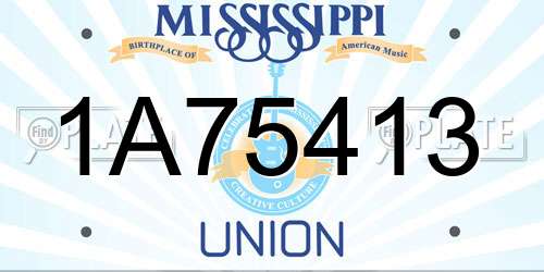 1A75413 Mississippi License Plate