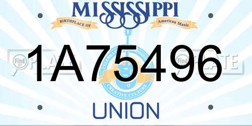 1A75496 Mississippi License Plate