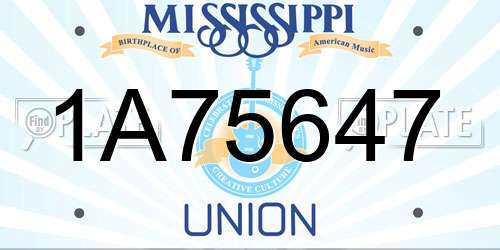 1A75647 Mississippi License Plate