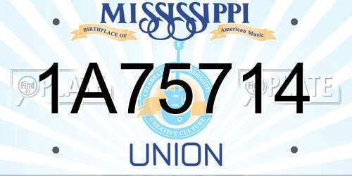 1A75714 Mississippi License Plate