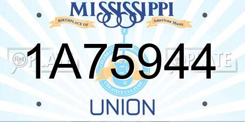 1A75944 Mississippi License Plate