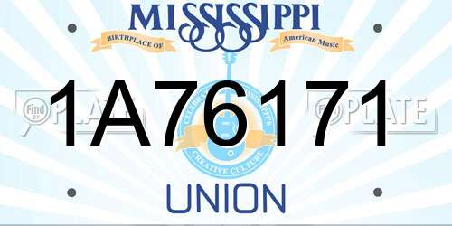 1A76171 Mississippi License Plate