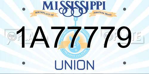 1A77779 Mississippi License Plate