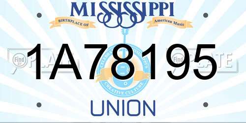 1A78195 Mississippi License Plate