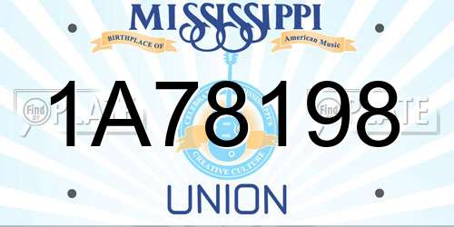 1A78198 Mississippi License Plate