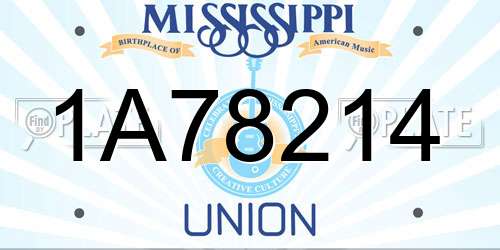 1A78214 Mississippi License Plate
