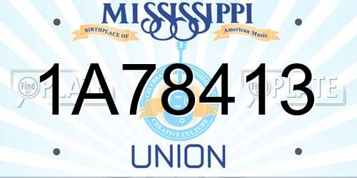 1A78413 Mississippi License Plate
