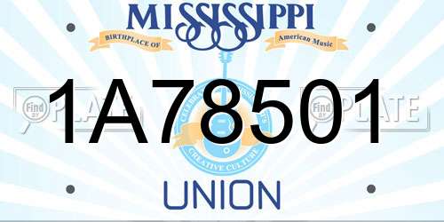 1A78501 Mississippi License Plate