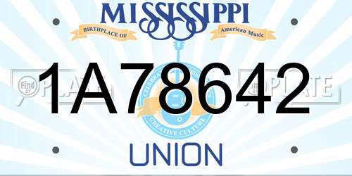 1A78642 Mississippi License Plate