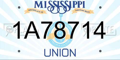 1A78714 Mississippi License Plate