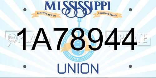 1A78944 Mississippi License Plate