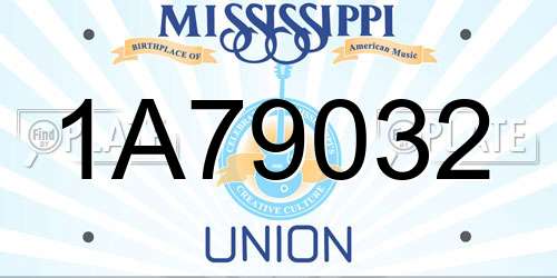 1A79032 Mississippi License Plate