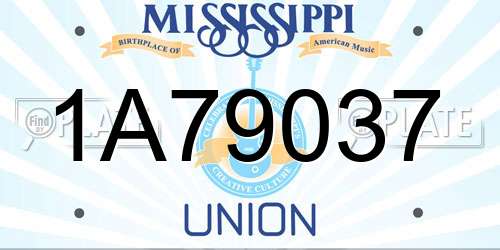 1A79037 Mississippi License Plate