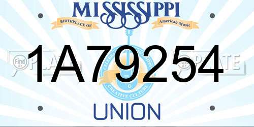 1A79254 Mississippi License Plate