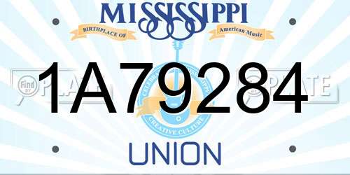 1A79284 Mississippi License Plate