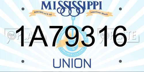 1A79316 Mississippi License Plate