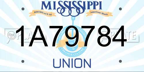 1A79784 Mississippi License Plate