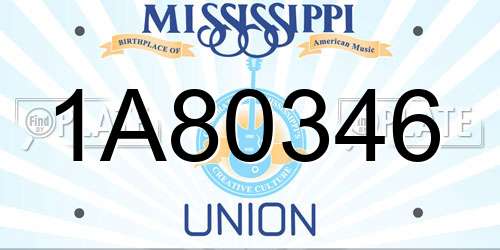 1A80346 Mississippi License Plate