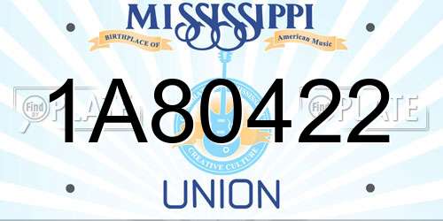 1A80422 Mississippi License Plate