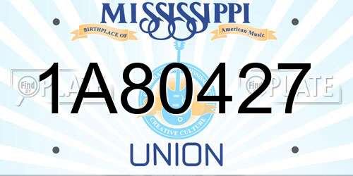 1A80427 Mississippi License Plate