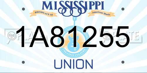 1A81255 Mississippi License Plate