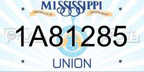 1A81285 Mississippi License Plate