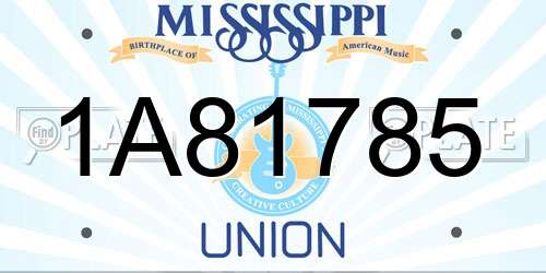 1A81785 Mississippi License Plate