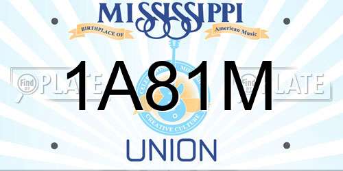 1A81M Mississippi License Plate