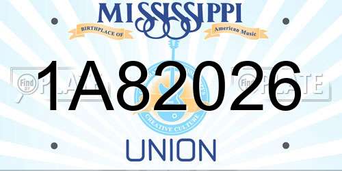 1A82026 Mississippi License Plate