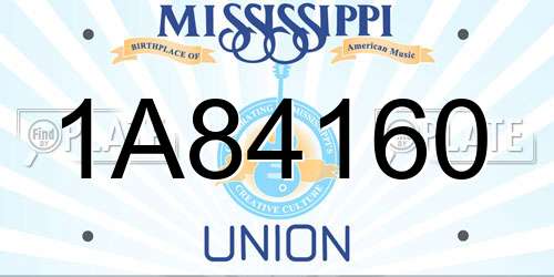 1A84160 Mississippi License Plate