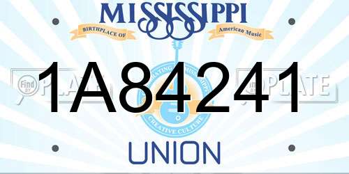 1A84241 Mississippi License Plate