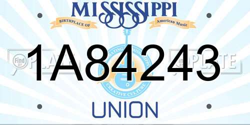 1A84243 Mississippi License Plate