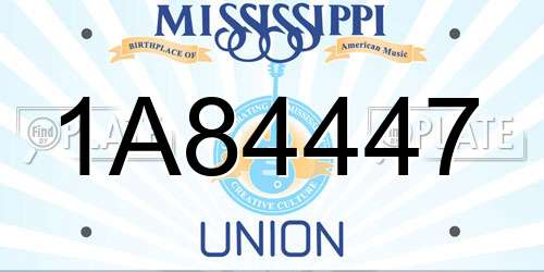 1A84447 Mississippi License Plate