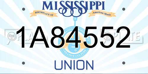 1A84552 Mississippi License Plate
