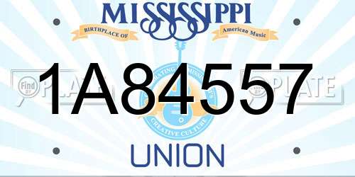 1A84557 Mississippi License Plate