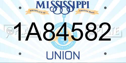 1A84582 Mississippi License Plate