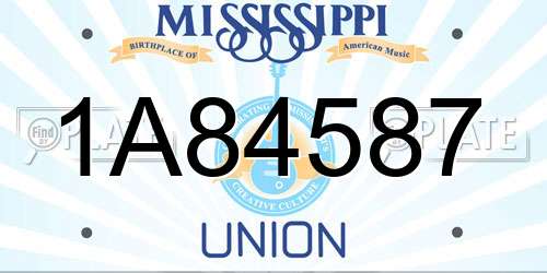 1A84587 Mississippi License Plate