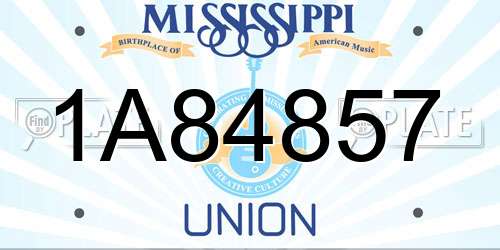 1A84857 Mississippi License Plate