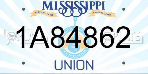1A84862 Mississippi License Plate