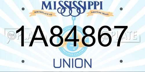 1A84867 Mississippi License Plate