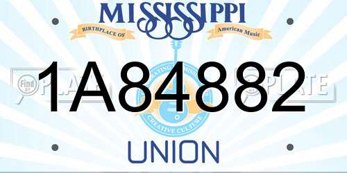 1A84882 Mississippi License Plate