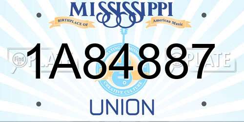 1A84887 Mississippi License Plate
