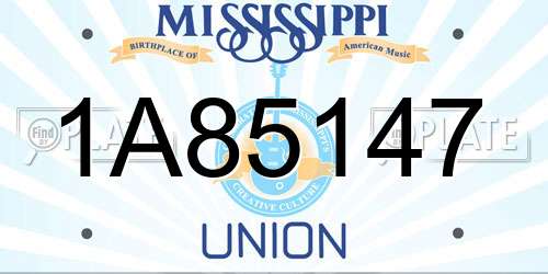 1A85147 Mississippi License Plate
