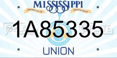 1A85335 Mississippi License Plate