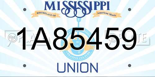 1A85459 Mississippi License Plate