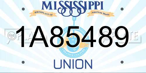 1A85489 Mississippi License Plate