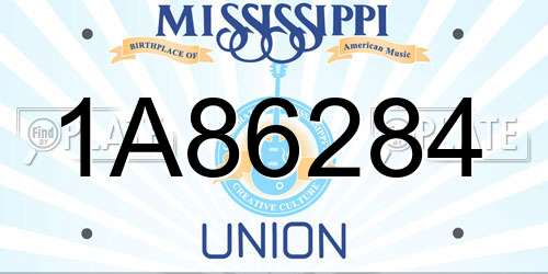 1A86284 Mississippi License Plate