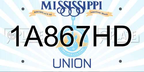 1A867HD Mississippi License Plate