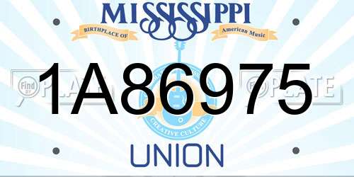 1A86975 Mississippi License Plate