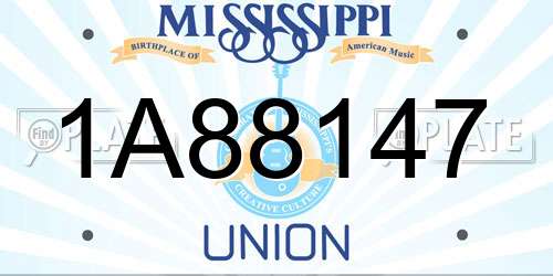 1A88147 Mississippi License Plate
